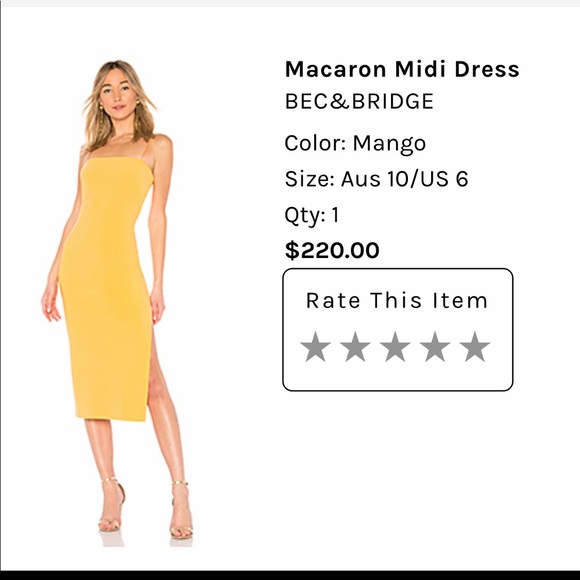 Bec & Bridge Yellow Cocktail Dress - Picture 2 of 2